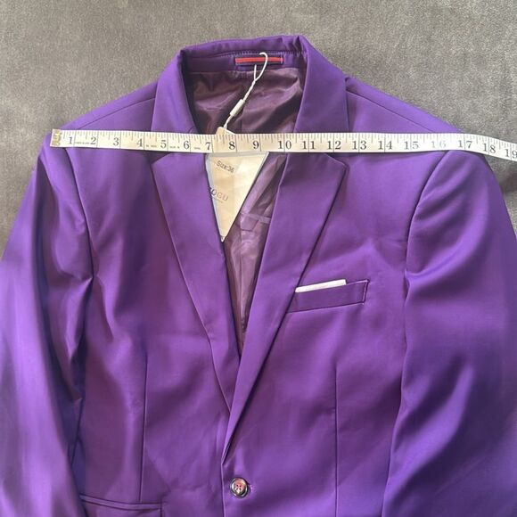 Men’s Mogu Purple Suit Jacket Blazer One Button Notched Lapel Size 36 NWT - Picture 9 of 11